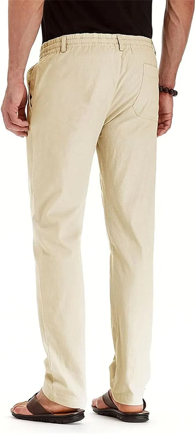 Mens Slim Fit Leisure Pants Mid Waist Soldi Color Straight Fall Fashion Hipster Trouser Dressy Casual Outdoor Versatile Pants