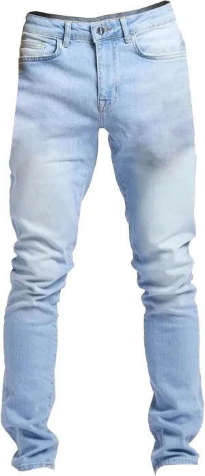 Mens Slim Fit Stretch Skinny Jeans Casual Jogger Pants Ripped Destroyed Stretchy Knee Holes Tapered Leg Denim Sweatpants