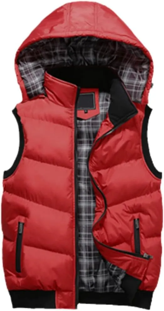 Mens Spring Winter Fashion Sleeveless Jackets Male Cotton-Padded Vests Men Thicken Waistcoats