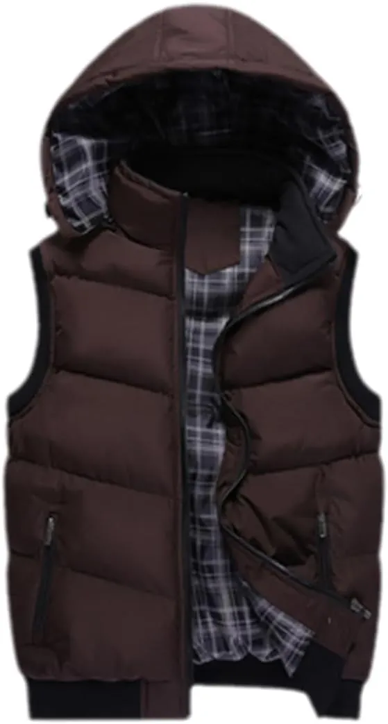 Mens Spring Winter Fashion Sleeveless Jackets Male Cotton-Padded Vests Men Thicken Waistcoats