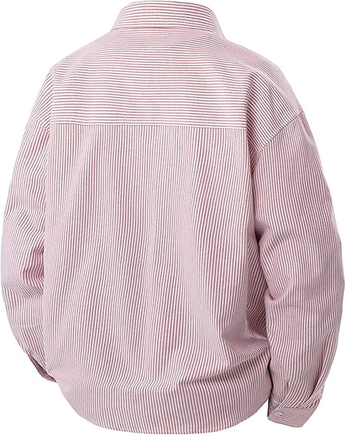 Men's Striped Button Down Shirts Lapel Neck Casual Loose Shirt Trendy Long Sleeve Color Block Business Blouse Tops