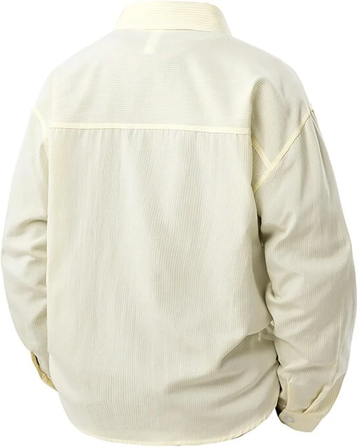 Men's Striped Button Down Shirts Lapel Neck Casual Loose Shirt Trendy Long Sleeve Color Block Business Blouse Tops