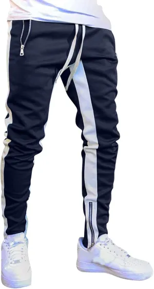 Mens Sweatpants Joggers Pants Man with Pockets Men's Cotton Sweatpants with Cargo Pockets Open Bottom Yoga Pants for