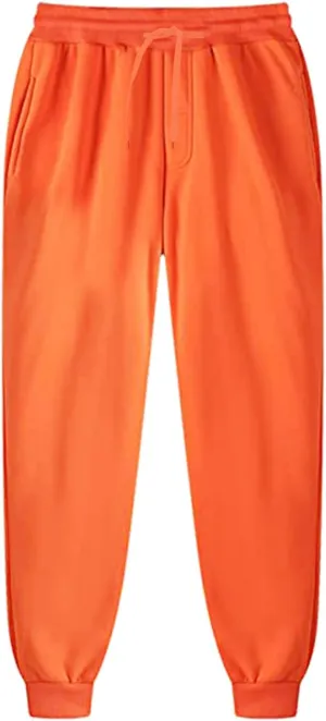 Mens Sweatpants with Pockets Solid Casual Pants Classic Fit Pants Lightweight Elastic Waist Golf Trousers