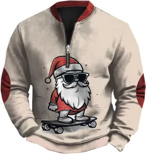 Mens Sweatshirt Stand Collar Corduroy Polo Zipper Long Sleeve Sweatshirt Stand Collar Pullover 2024 Sweaters Men's