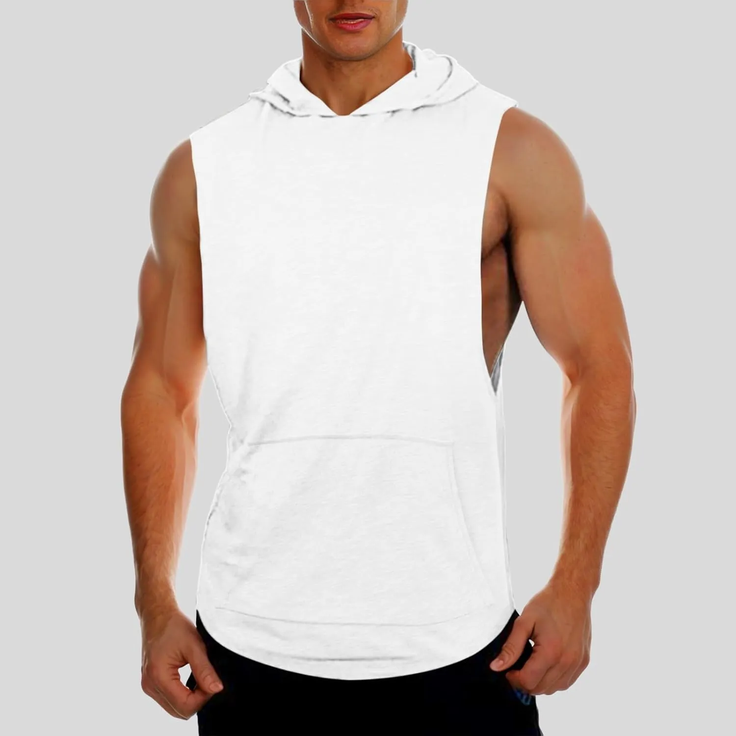 Men's Tank Tops Summer Casual Sports Breathable Sleeveless Fitness Hoodie Tank Shirts