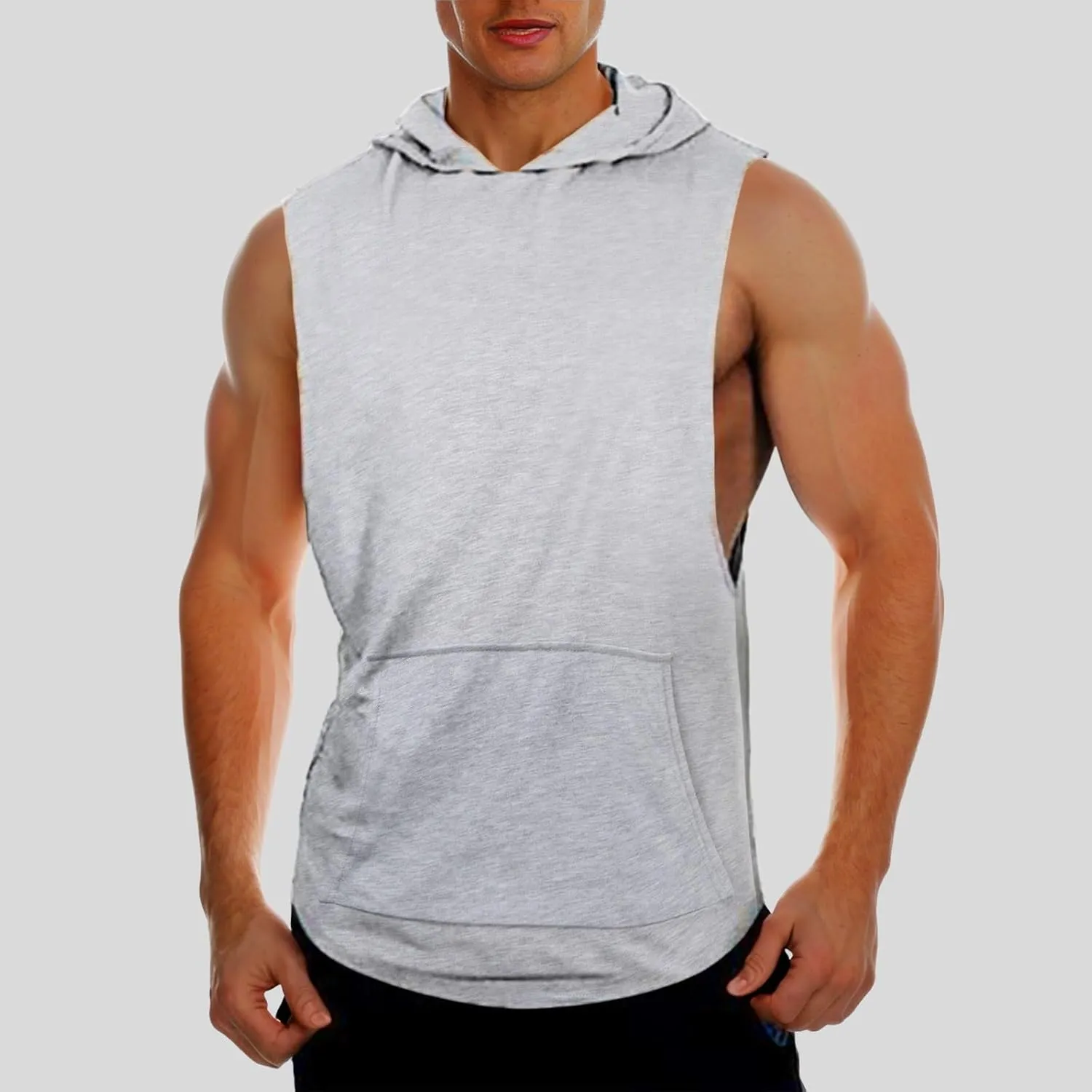 Men's Tank Tops Summer Casual Sports Breathable Sleeveless Fitness Hoodie Tank Shirts