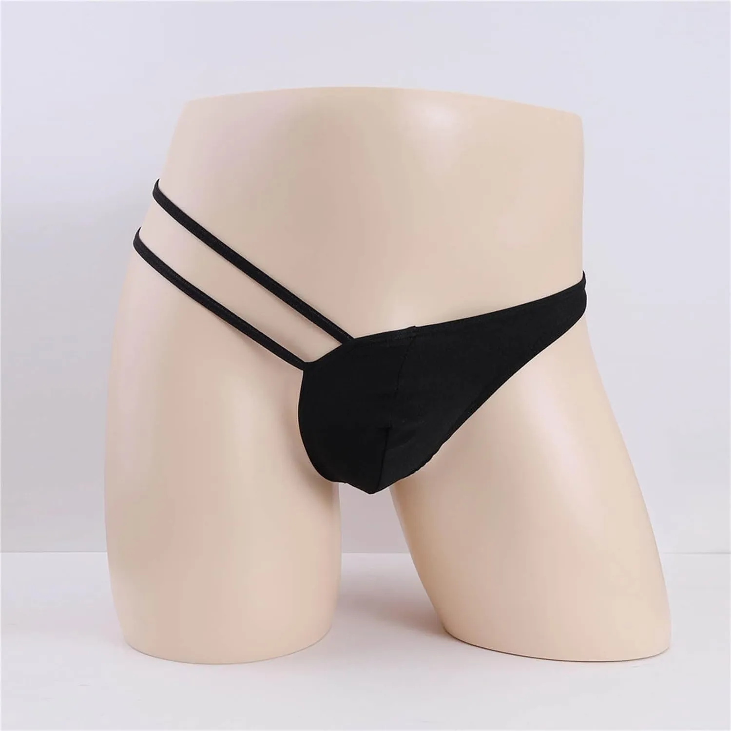 Men's Thong Underwear Naughty Low Waist Hollow Out Breathable Lightweight Underwear Strap T-Back Bikini Underwears