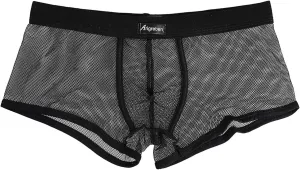 Mens Transparent Underwear See-Through Mesh Underpants Boxer Briefs Sexy T Lingerie Shorts Zulmaliu