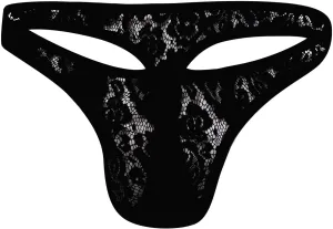 Men's Underwear Thongs Exposed Hole In Front G-String Bulge Ball Pouch Gay Underpants Briefs Gag Lingerie Nightclub