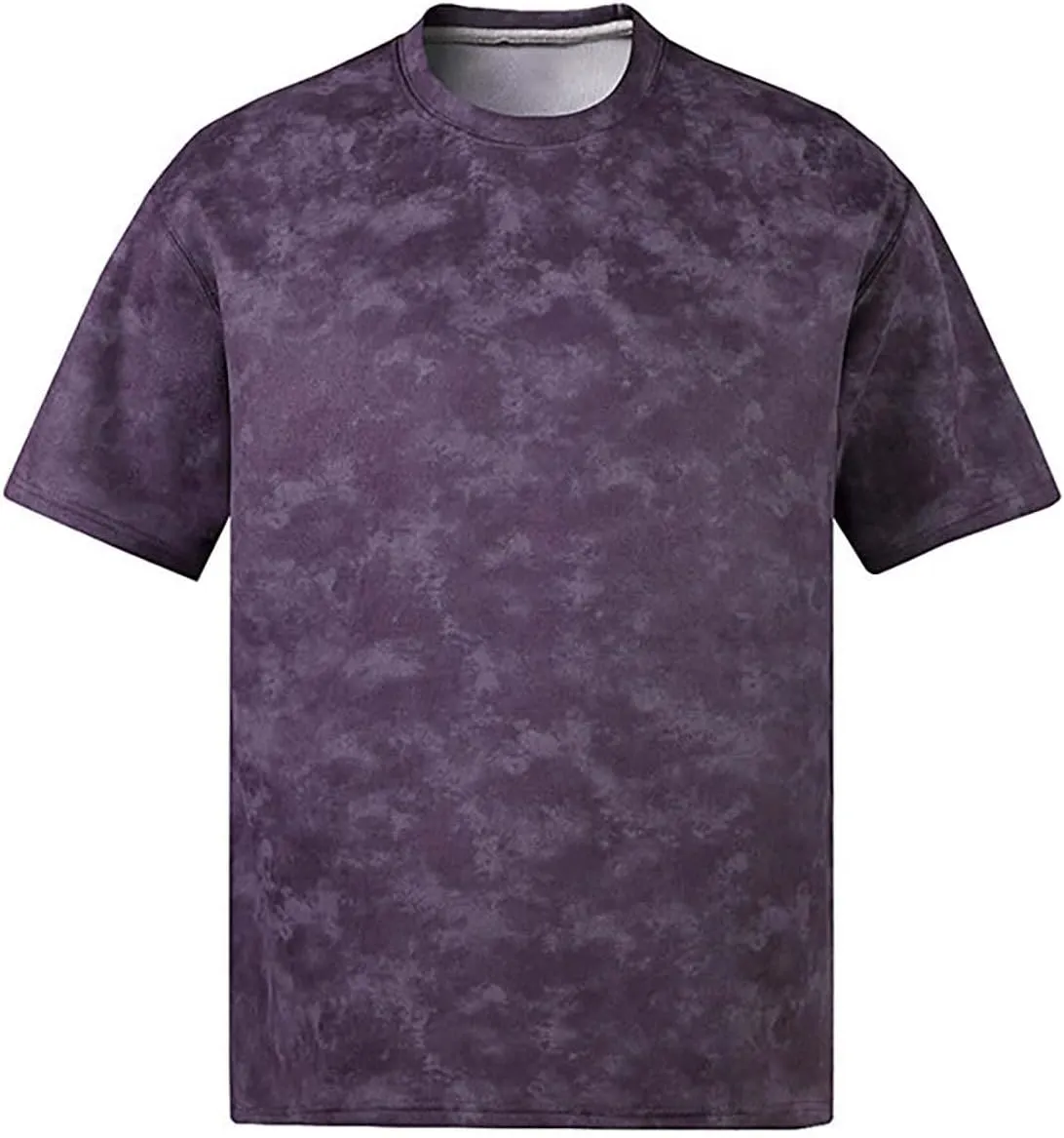 Men's Vintage Short Sleeve Shirts Casual Crewneck Summer Blouse Tops Trendy Loose Washed Heavyweight Basic Tee Shirts