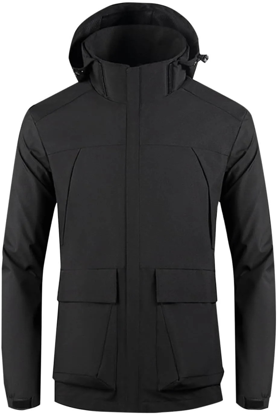 Men's Windbreakers Solid Zipper Pocket Windbreaker Classic Slim Hooded Jacket Wilderness Camping Punching Jacket