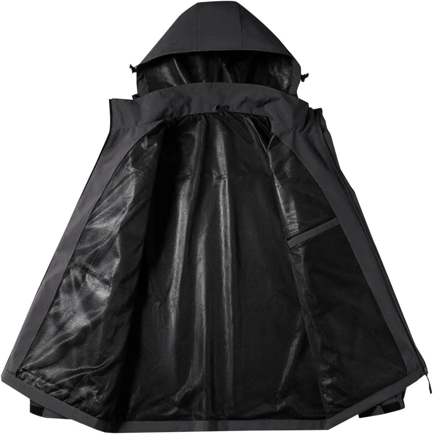 Men's Windbreakers Solid Zipper Pocket Windbreaker Classic Slim Hooded Jacket Wilderness Camping Punching Jacket