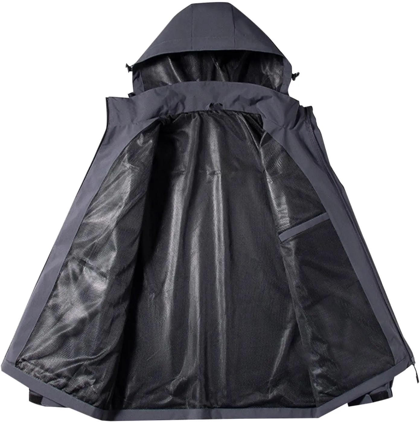 Men's Windbreakers Solid Zipper Pocket Windbreaker Classic Slim Hooded Jacket Wilderness Camping Punching Jacket