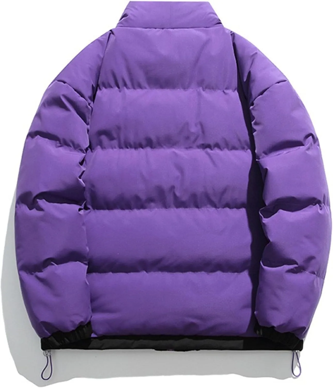 Men's Winter Bread Puffer Jacket Long Sleeve Stand Collar Bubble Coat Casual Cotton Padded Down Coat