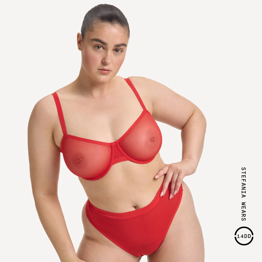 Mesh Balconette Bra