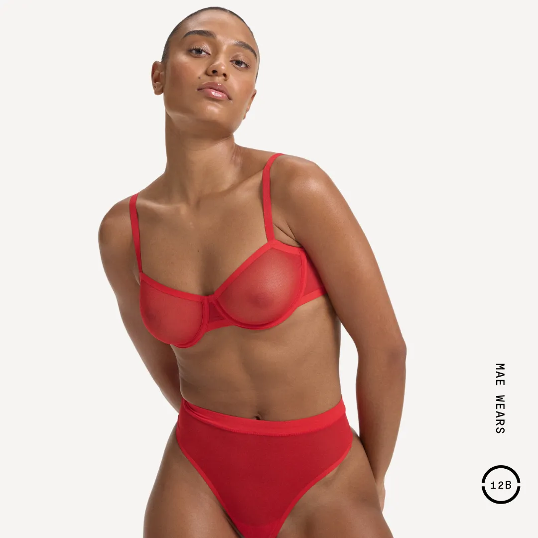 Mesh Balconette Bra