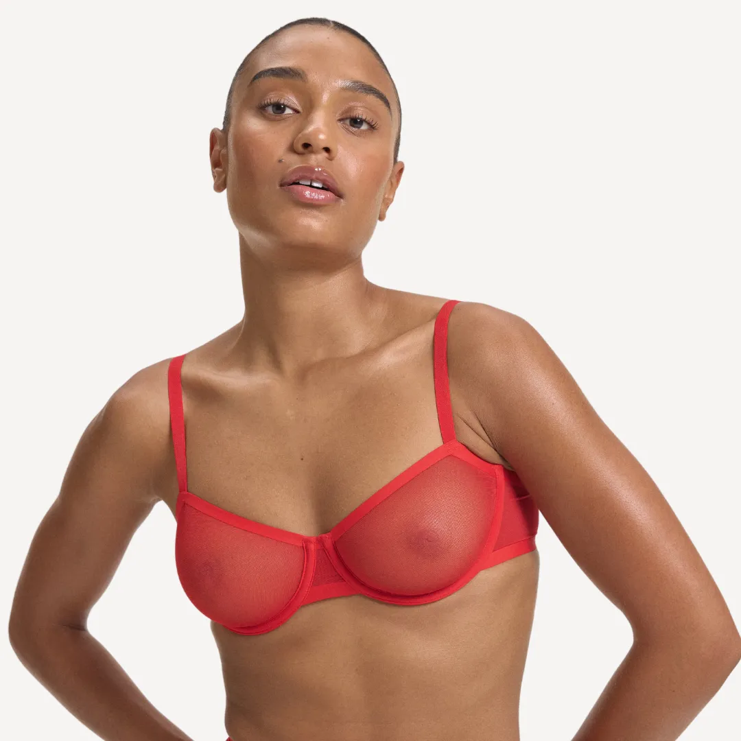 Mesh Balconette Bra