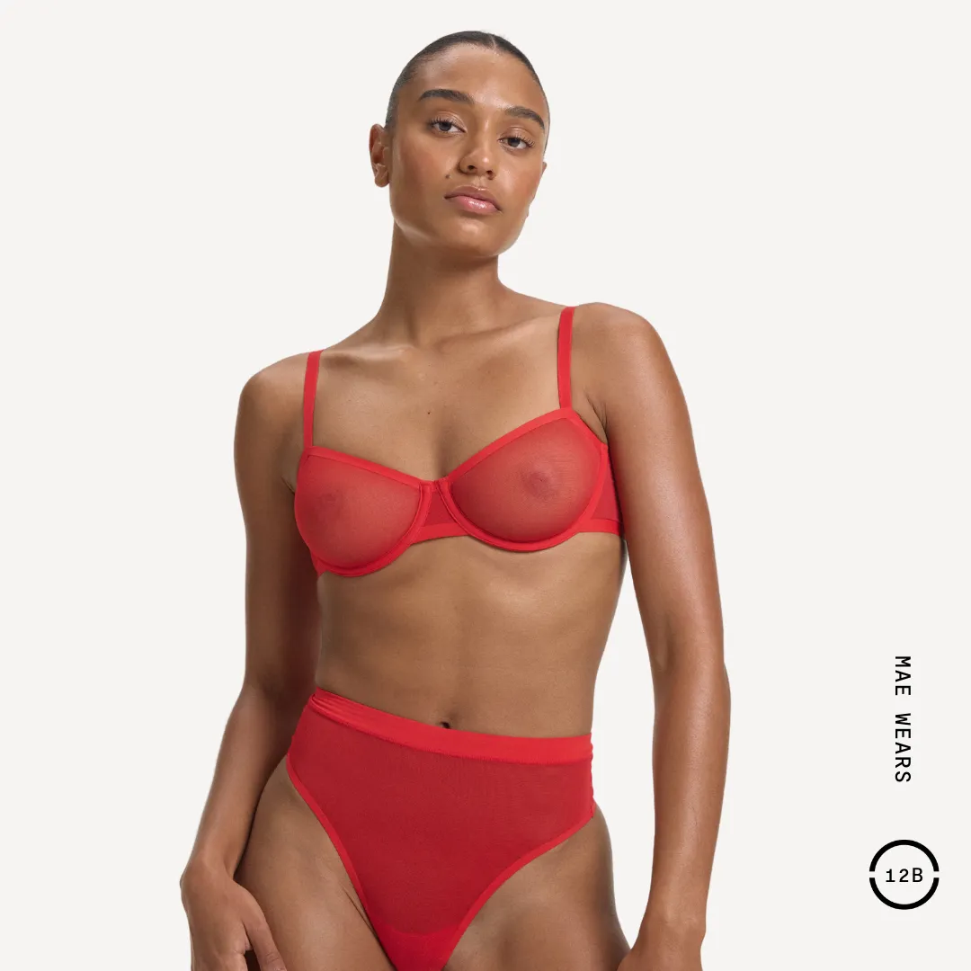 Mesh Balconette Bra