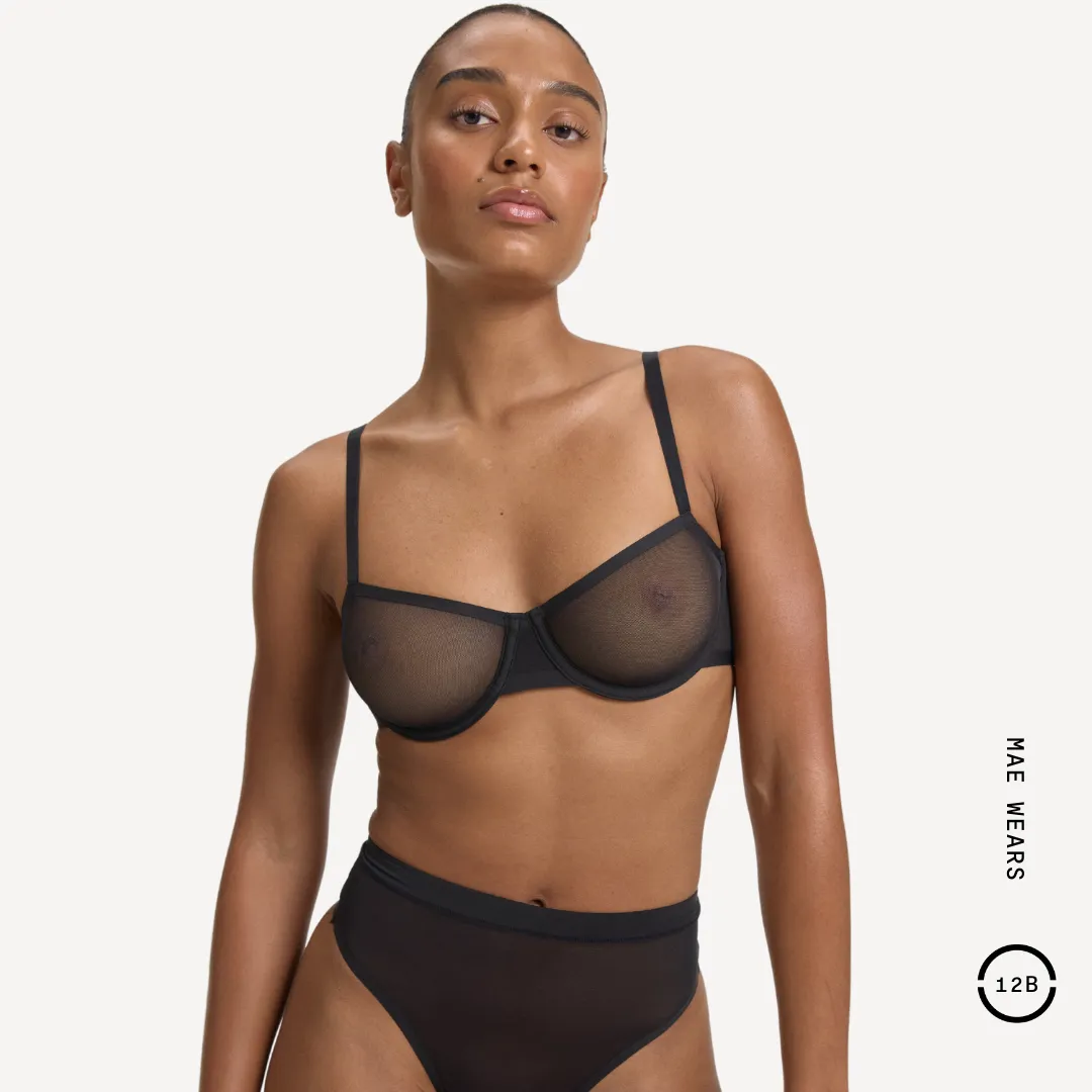 Mesh Balconette Bra