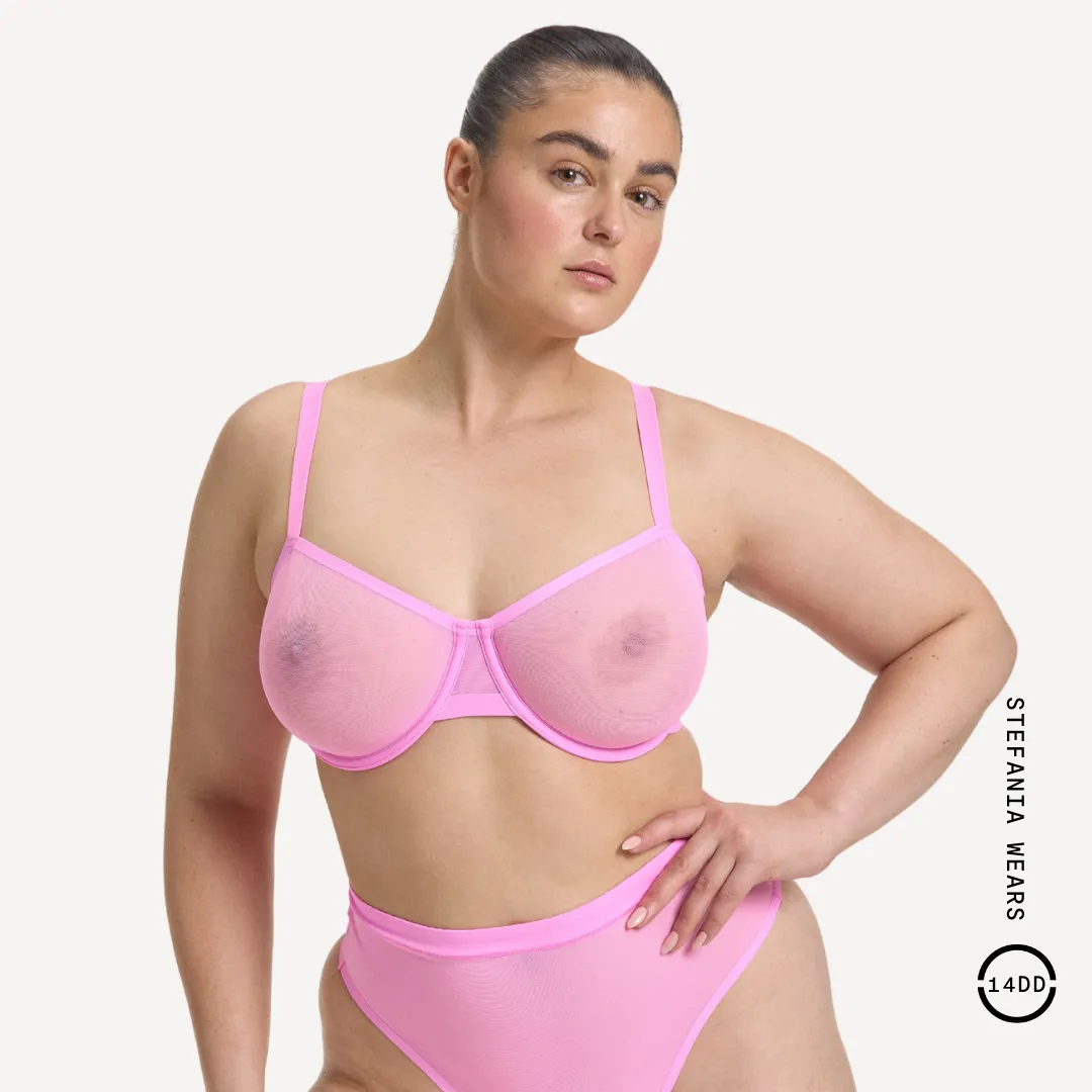 Mesh Balconette Bra