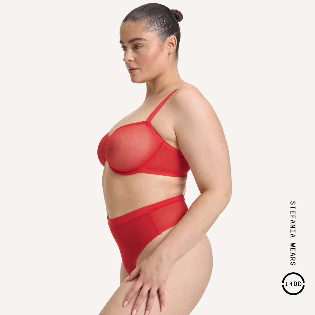 Mesh Balconette Bra