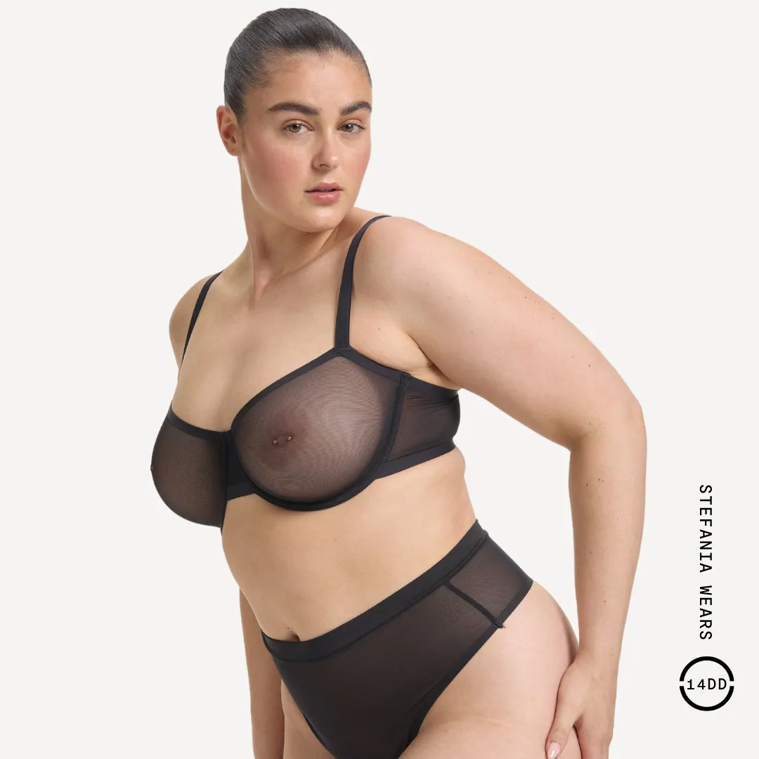Mesh Balconette Bra