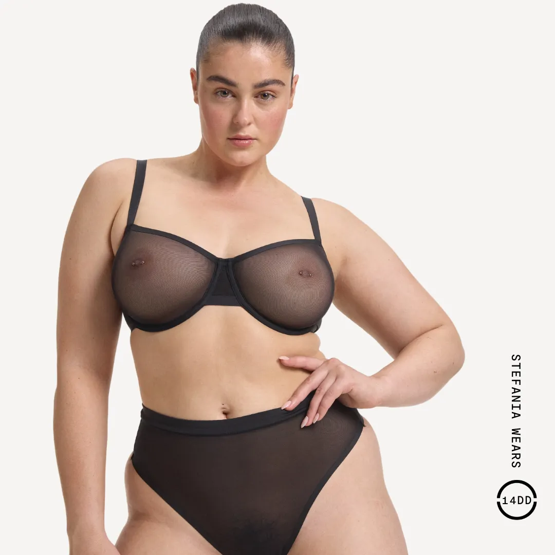 Mesh Balconette Bra