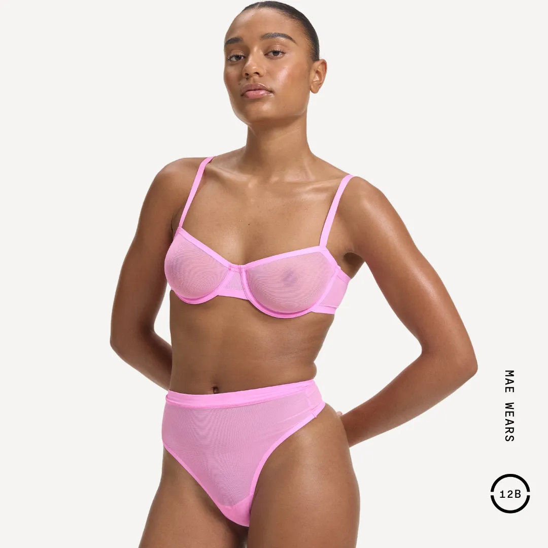 Mesh Balconette Bra