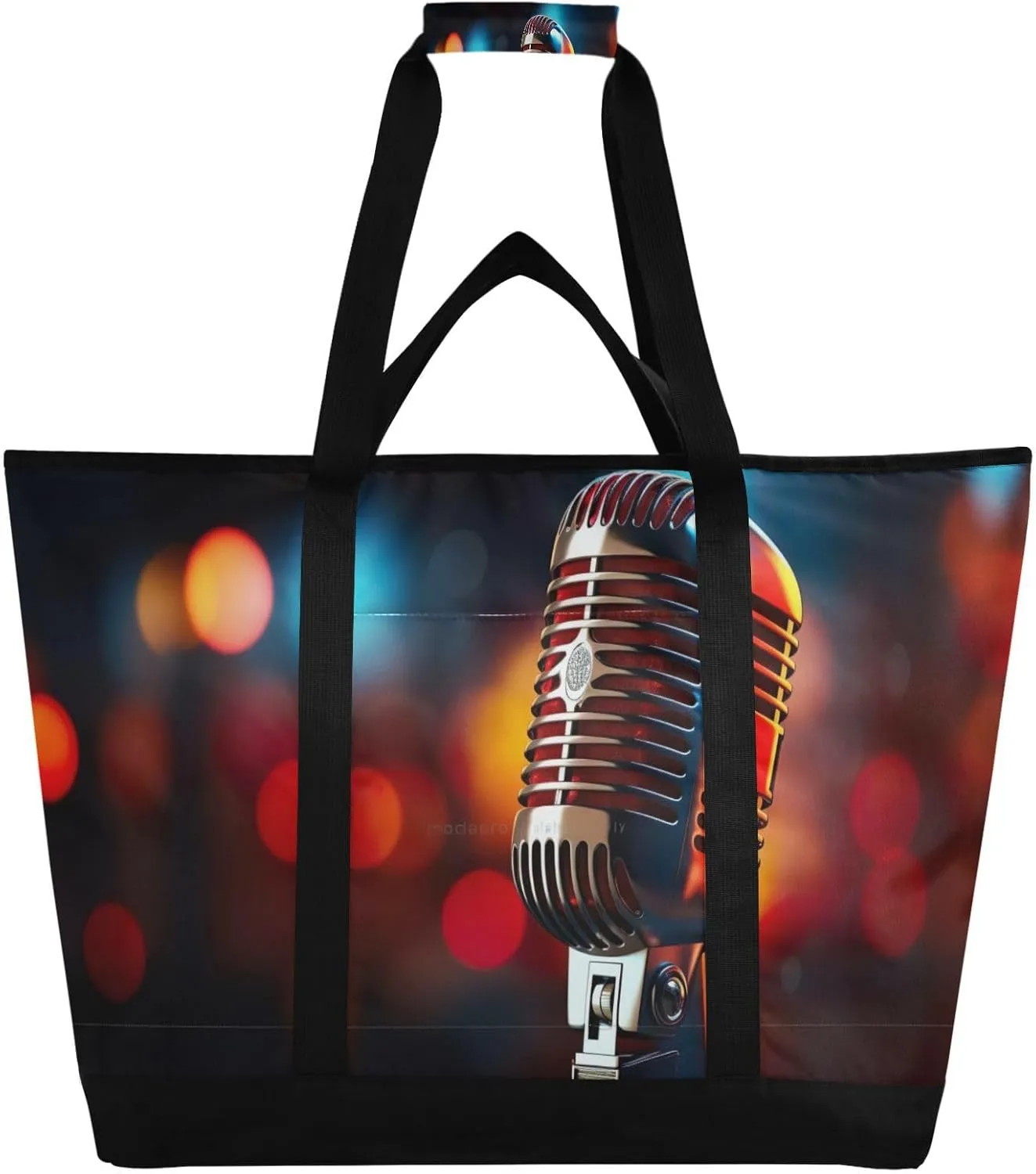 Mics Tote Bag for Women with Zipper Reusable Grocery Bags Foldable Insulated Cooler Bag Shopping Bags Totes Handbags for Groceries Picnic Travel Beach Work