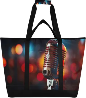 Mics Tote Bag for Women with Zipper Reusable Grocery Bags Foldable Insulated Cooler Bag Shopping Bags Totes Handbags for Groceries Picnic Travel Beach Work