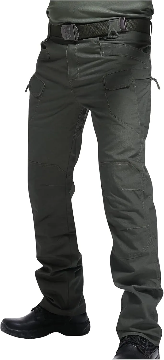 Military Men's Cargo Pants Water Resistant Relaxed Fit Tactical Combat Army Cargo Work Pants Outdoor Hiking Trousers