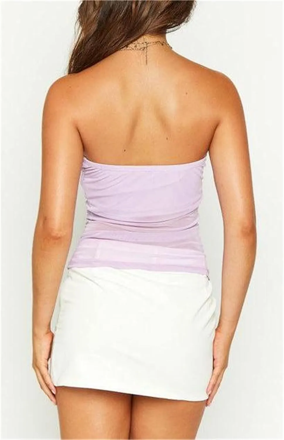Miqil Women Sexy Strapless Tube Top Slim Fit Sleeveless Off Shoulder Bandeau Crop Top Y2K Camisole Tank Top Streetwear