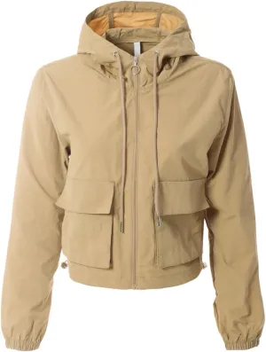 MixMatchy Women's Lightweight Cropped Yoga Quick Dry Windbreaker Zipper Jackets Workout Running Hoodie