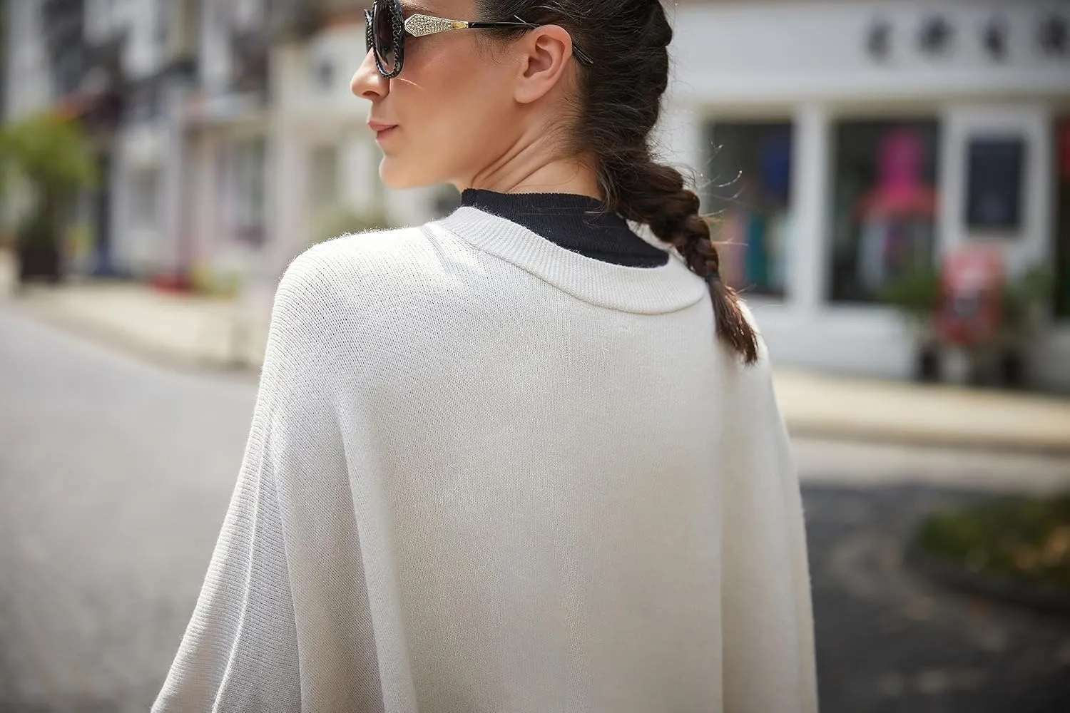 Modena Women's ExtraSoft Fine Knit Pullover Poncho. Sleeveless, Open Sides. V Neck Easy On and Off.