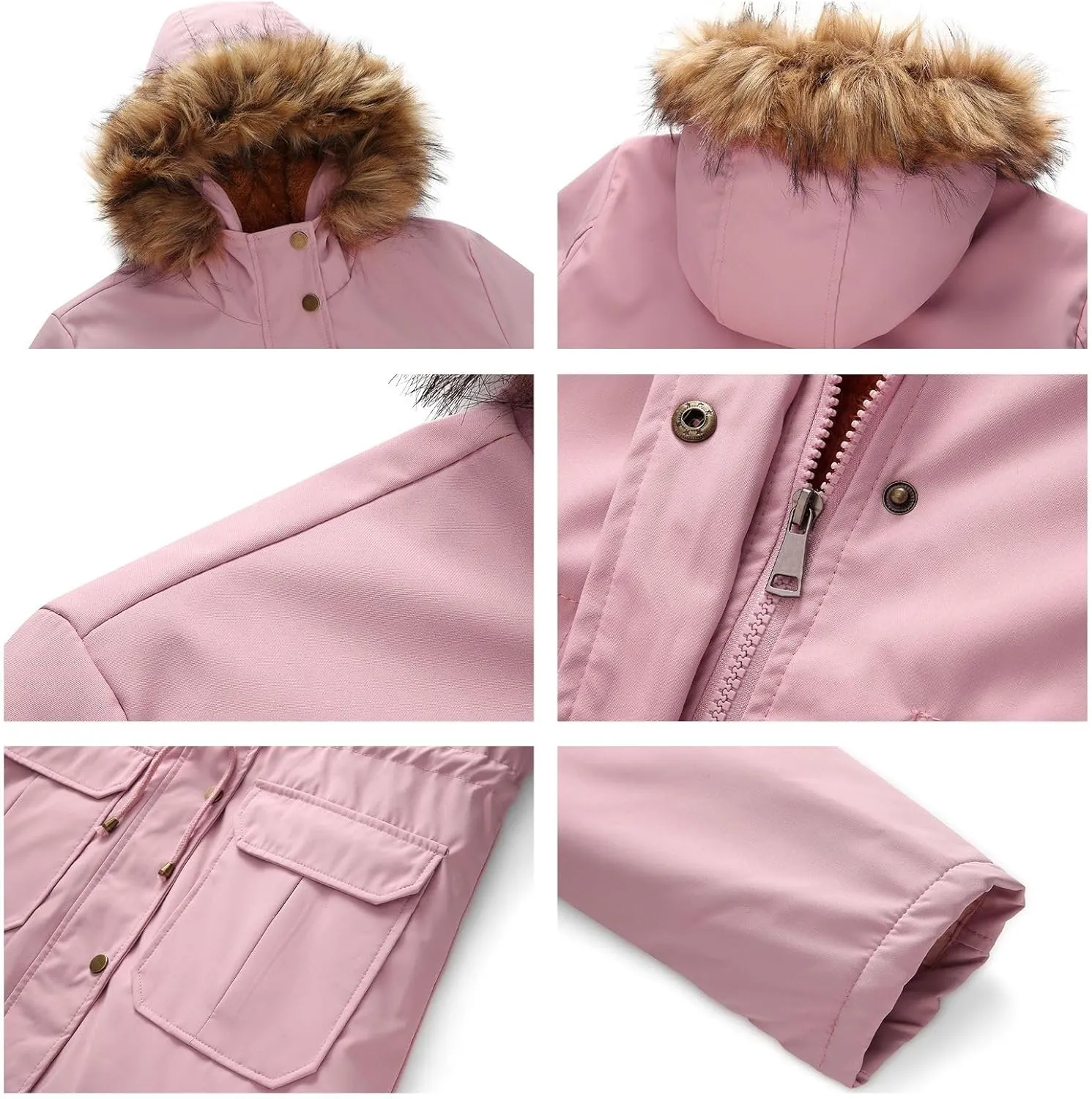 MODFUL Winter Coat Women Jacket Thicken Fleece Lined Parka Jackets with Fur Hood
