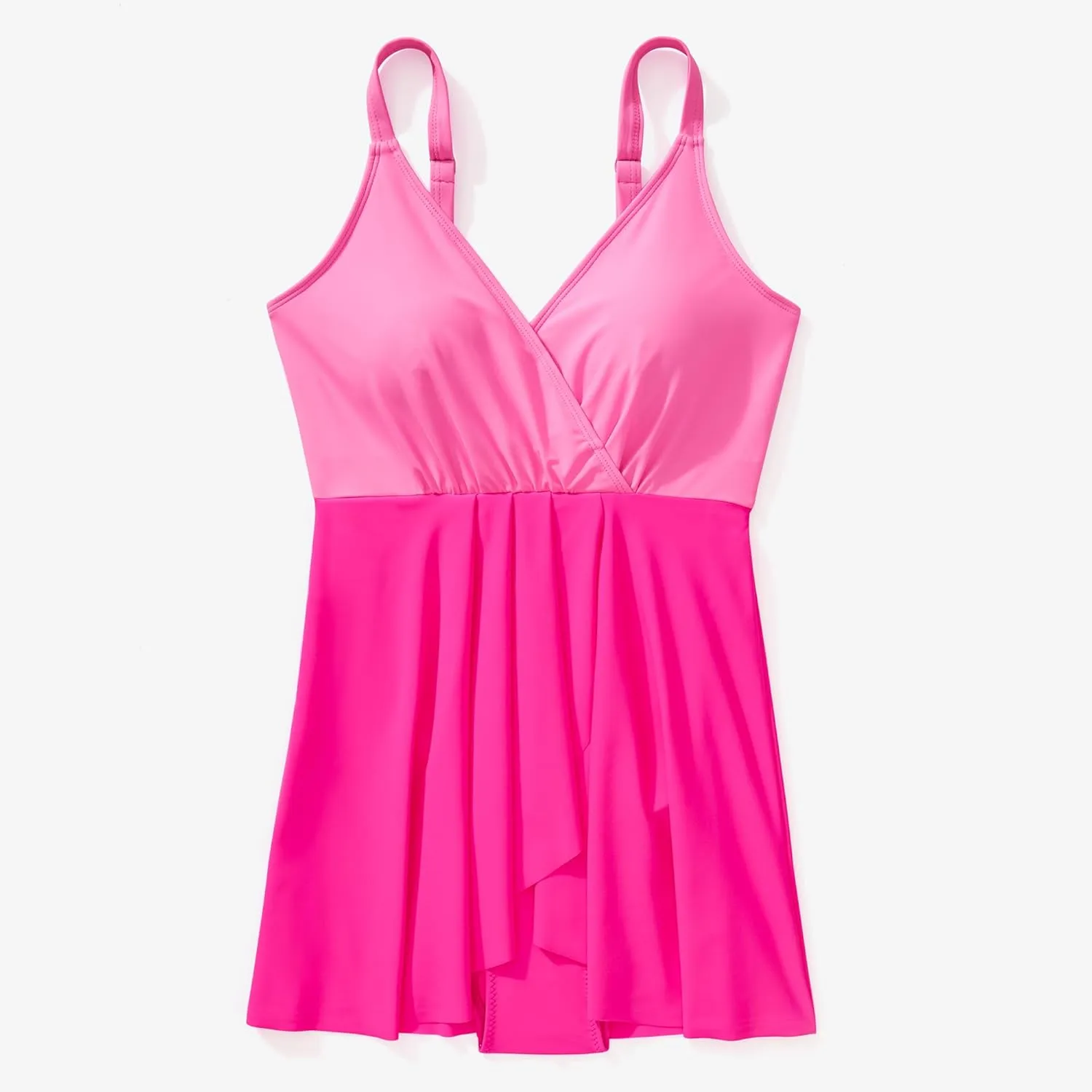 MOOSLOVER Women One Piece Swim Dress Swimsuit Tummy Control Ruched Skirted Bathing Suit