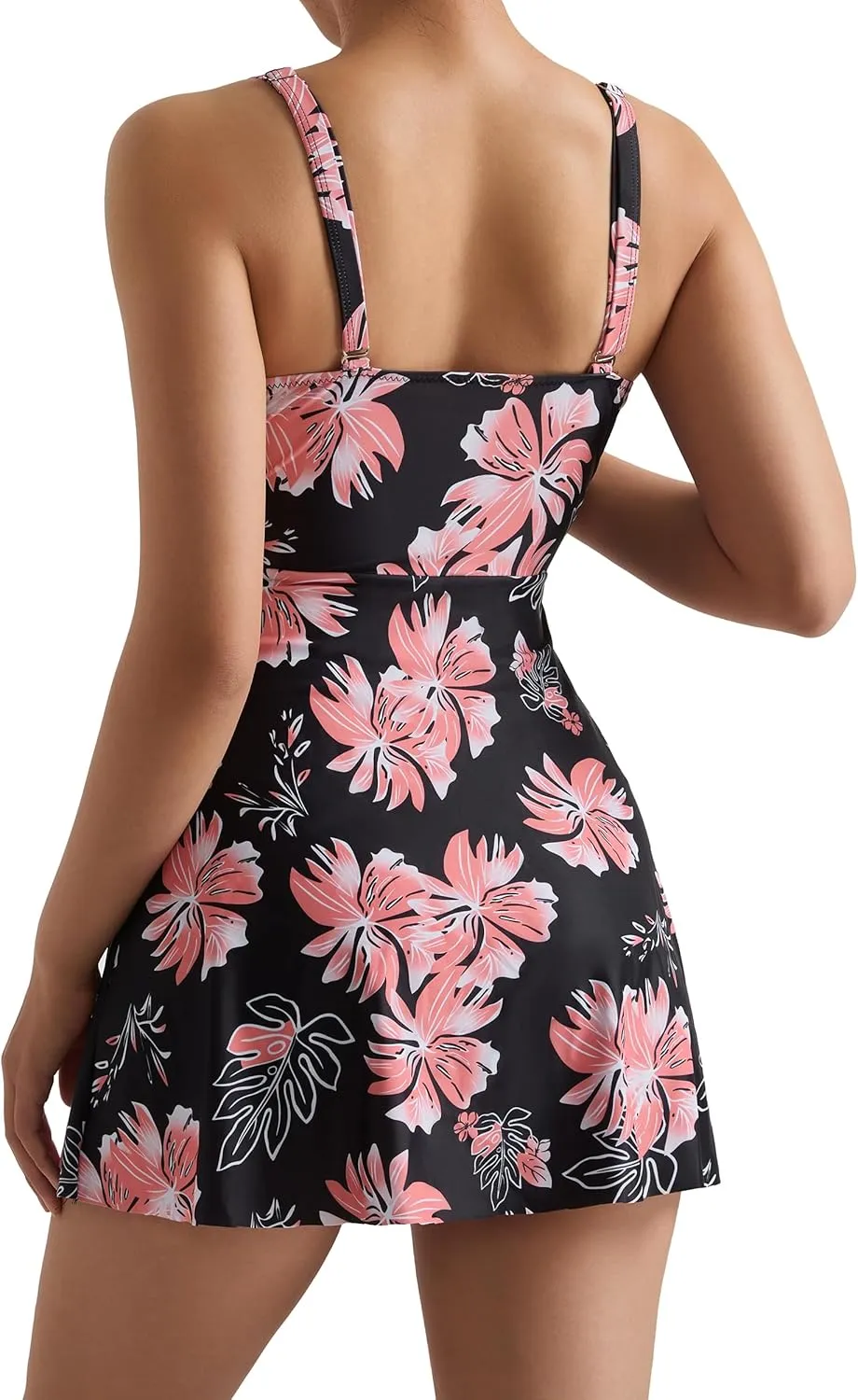 MOOSLOVER Women One Piece Swim Dress Swimsuit Tummy Control Ruched Skirted Bathing Suit