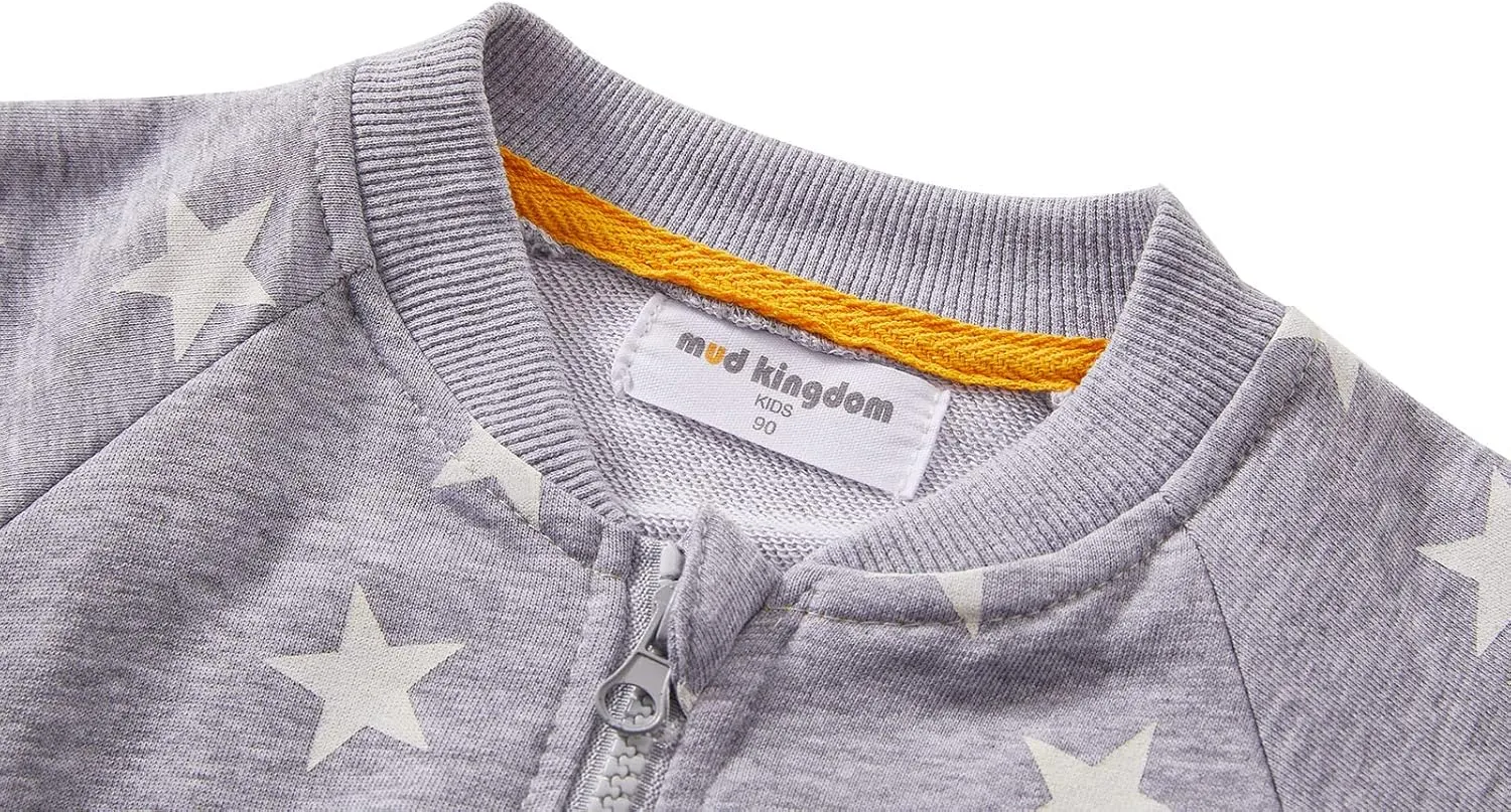 Mud Kingdom Little Boys Bomber Jackets Fashion Full Zipper Cotton Casual