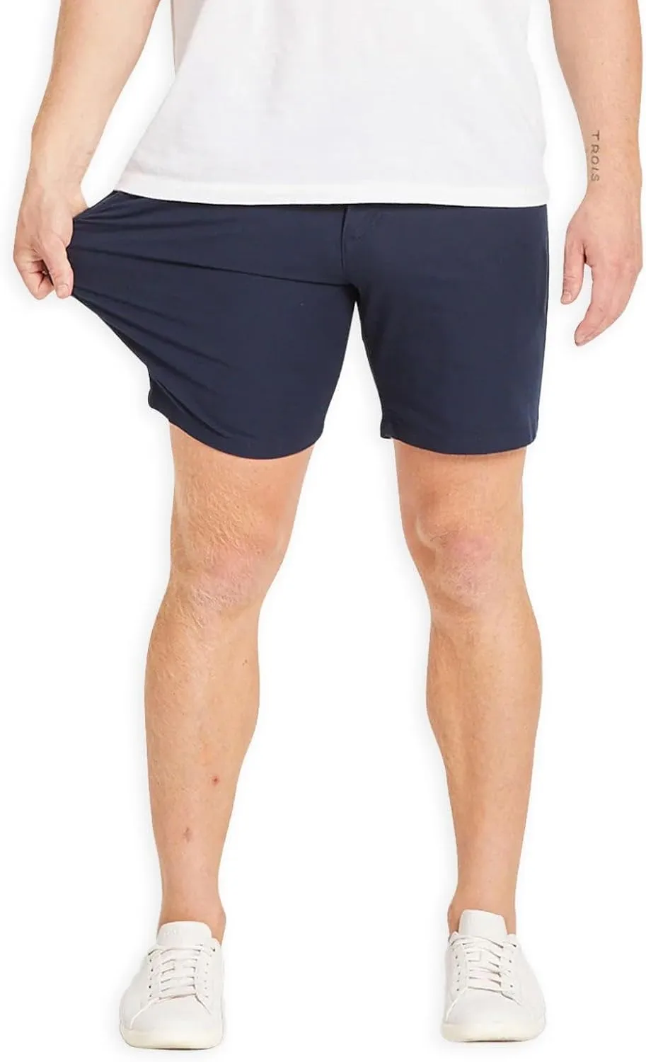 Mugsy Men??s Chinos Shorts, 4-Way Stretch Khaki Shorts for Men, Comfortable, Classic Fit, 9" Inseam