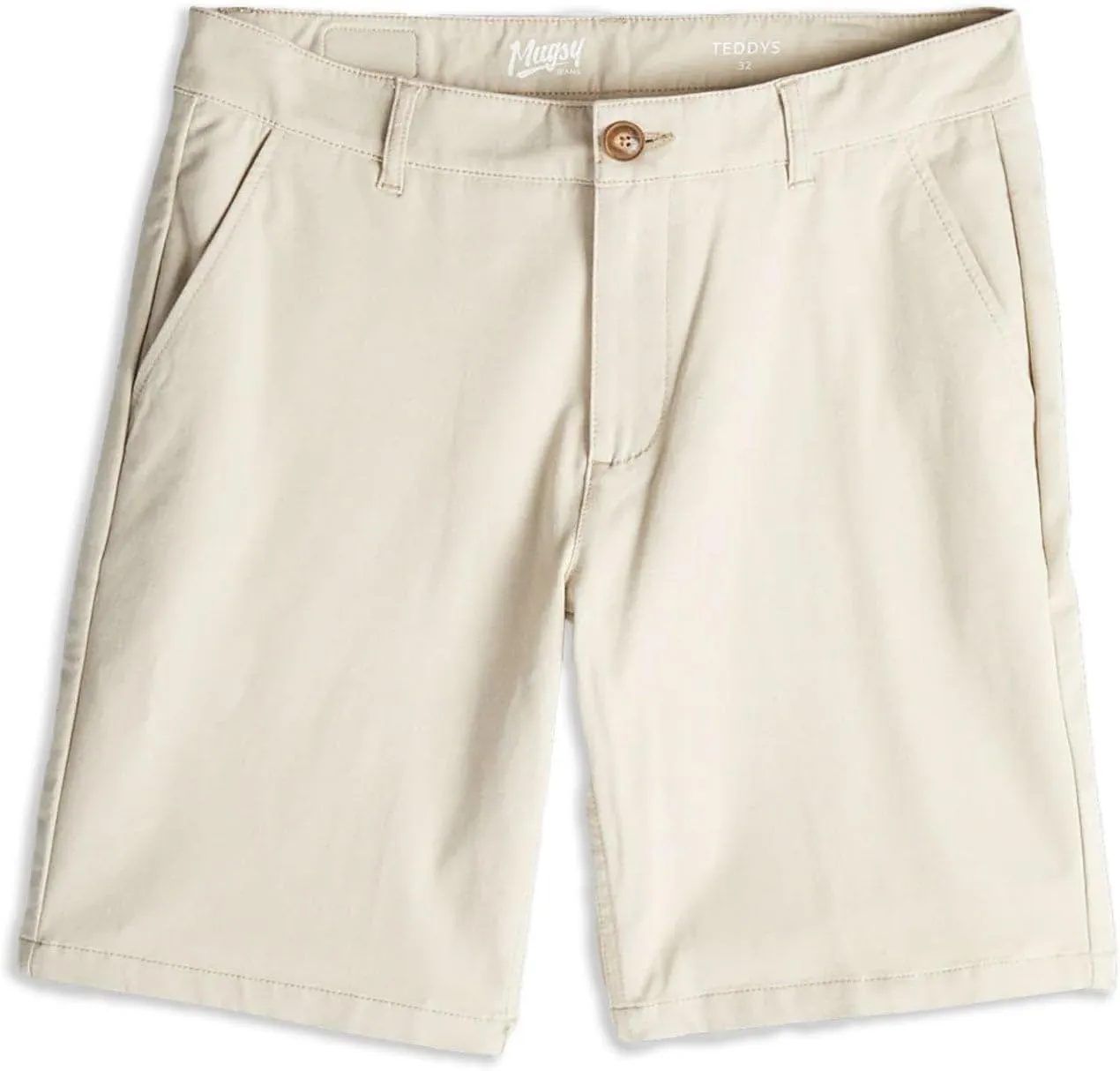 Mugsy Men??s Chinos Shorts, 4-Way Stretch Khaki Shorts for Men, Comfortable, Classic Fit, 9" Inseam