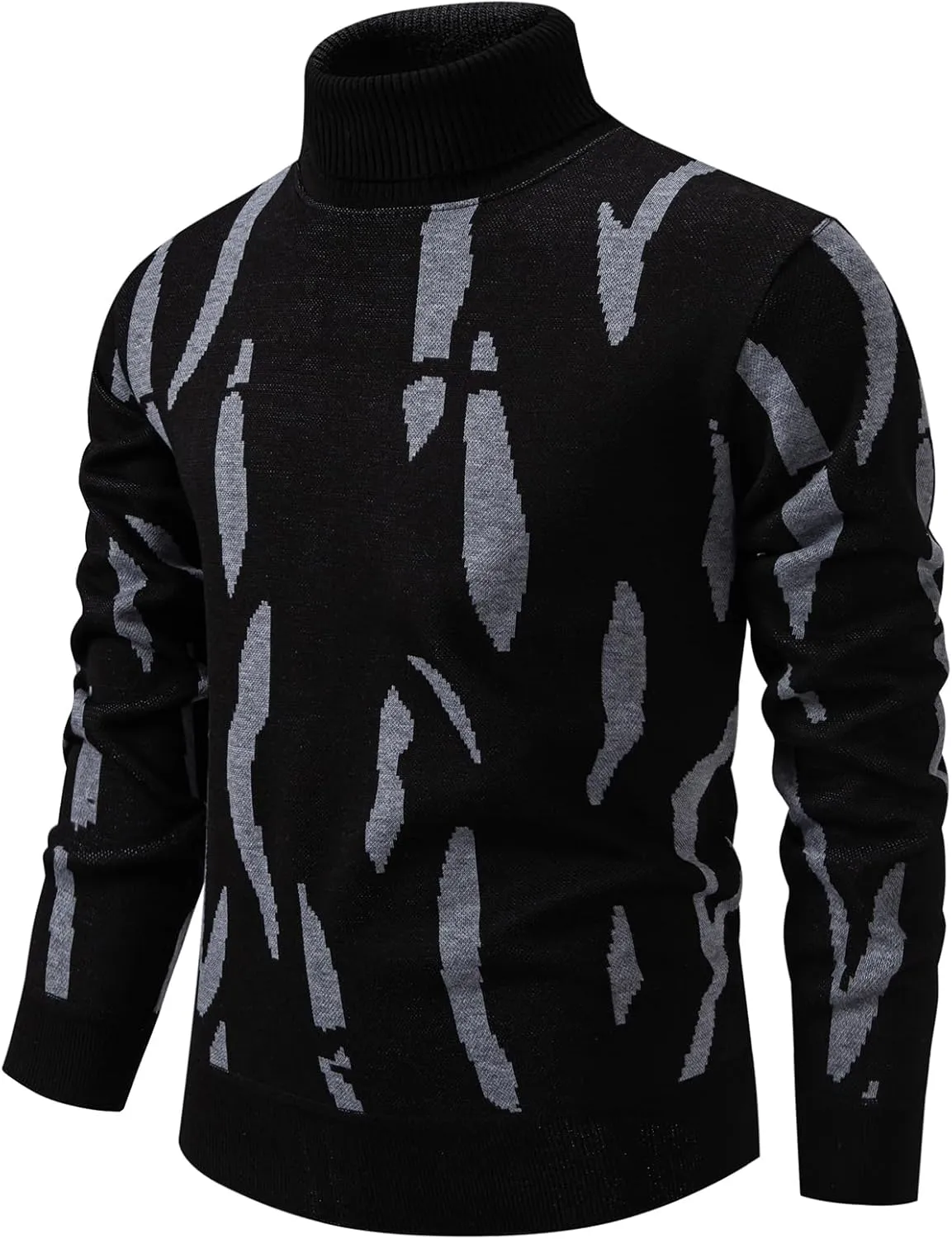 Mylldey Mens Turtleneck Sweaters Cable Knit Long Sleeve Men's Pullover Sweaters