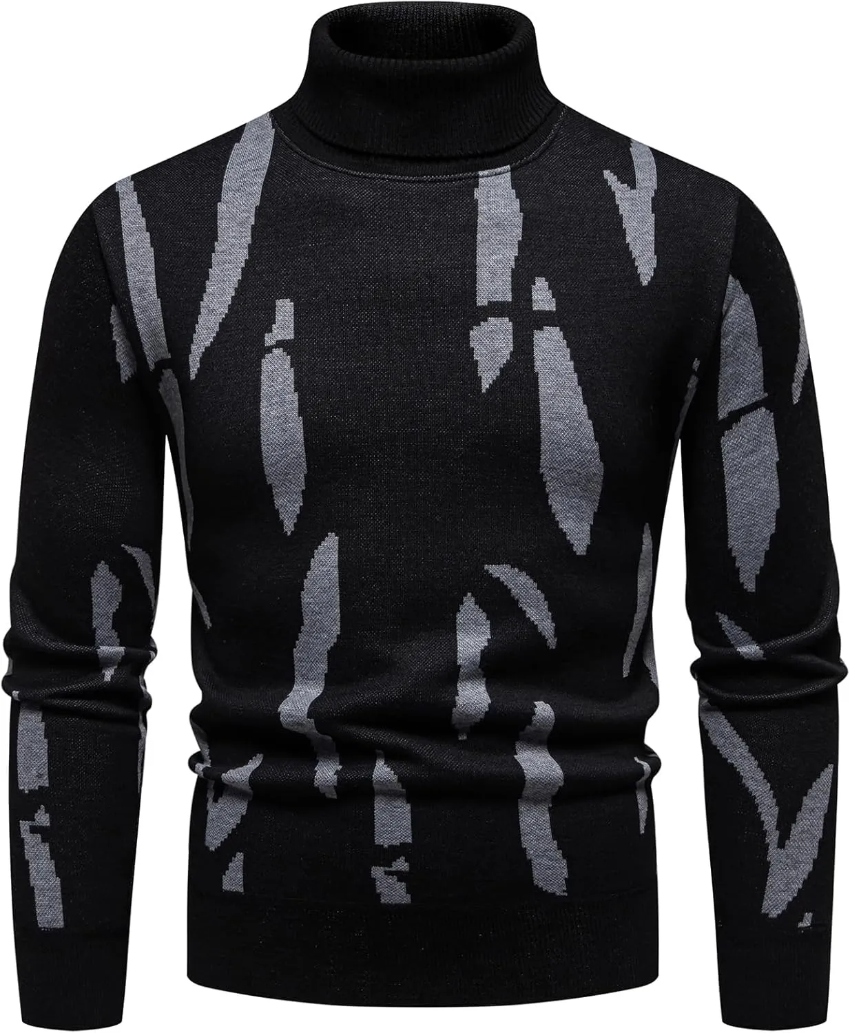 Mylldey Mens Turtleneck Sweaters Cable Knit Long Sleeve Men's Pullover Sweaters