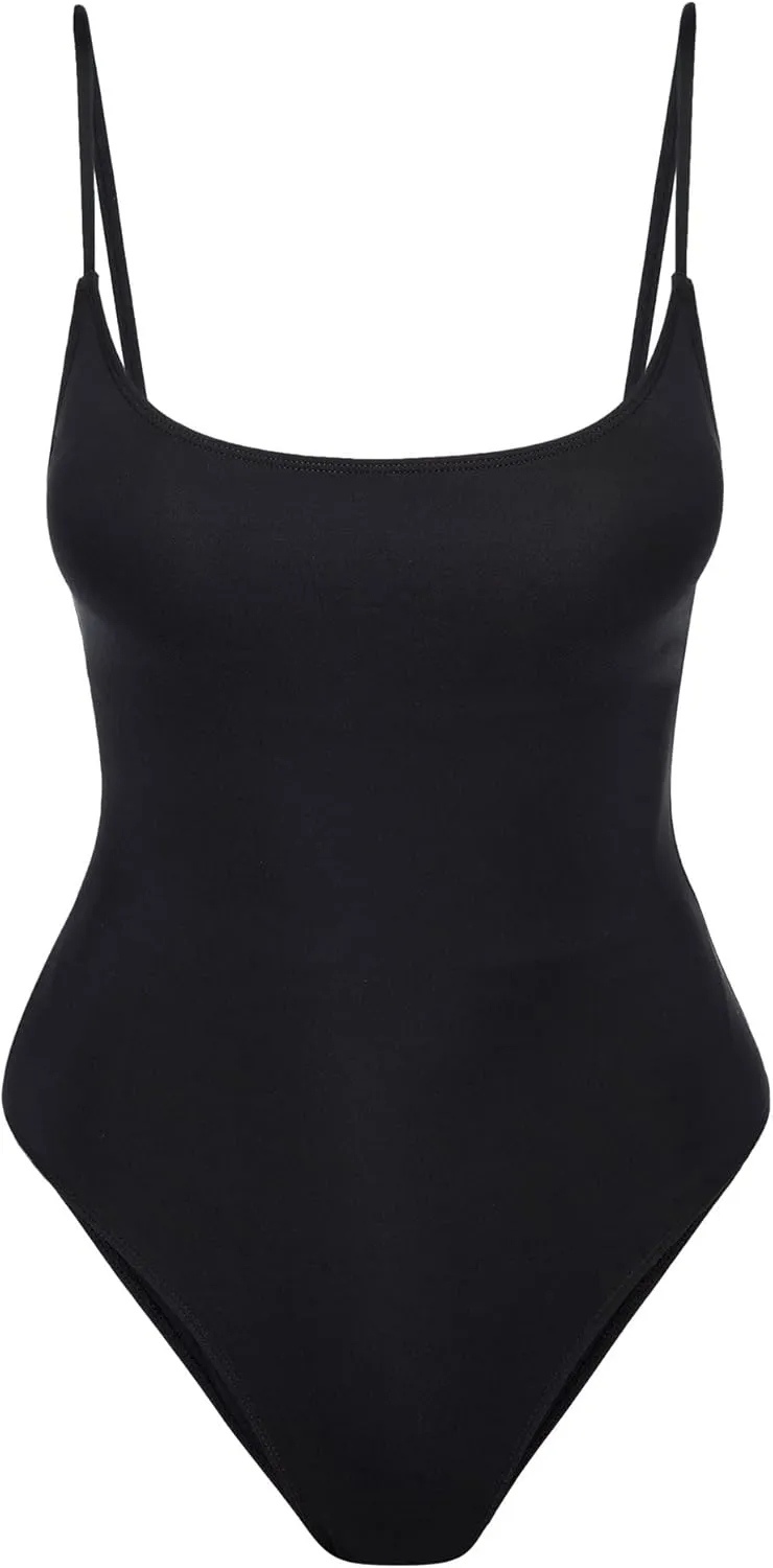 Narecte Sexy One Piece Bathing Suit for Women Tummy Control High Cut One Piece Swimsuit Womens Swim Suit