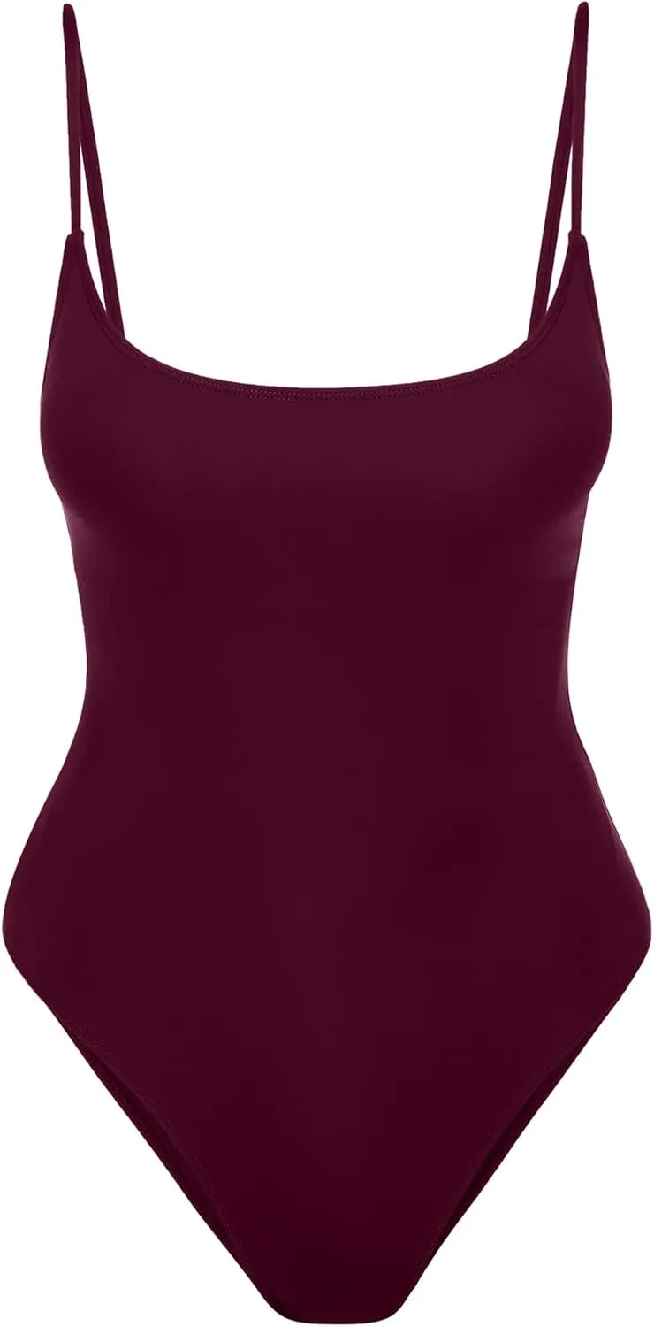 Narecte Sexy One Piece Bathing Suit for Women Tummy Control High Cut One Piece Swimsuit Womens Swim Suit