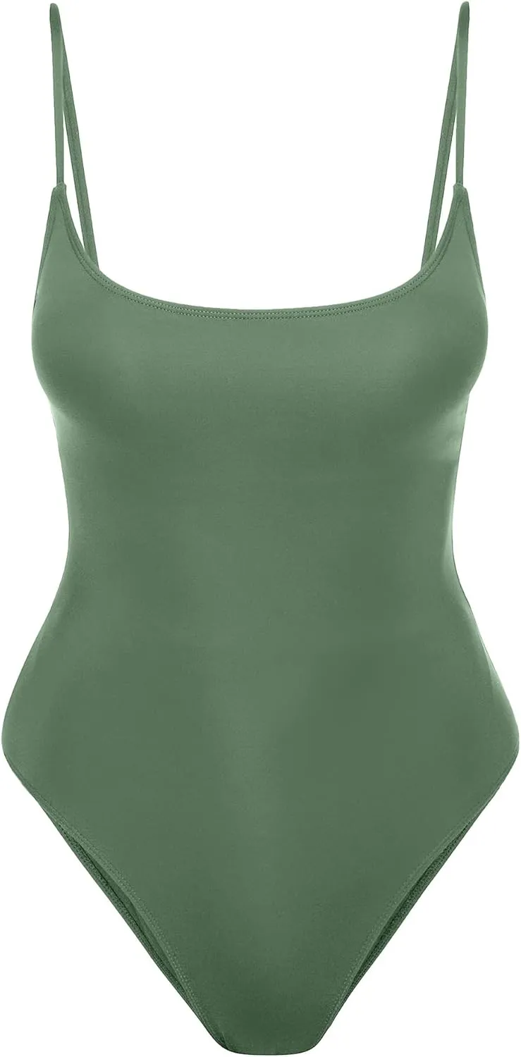 Narecte Sexy One Piece Bathing Suit for Women Tummy Control High Cut One Piece Swimsuit Womens Swim Suit