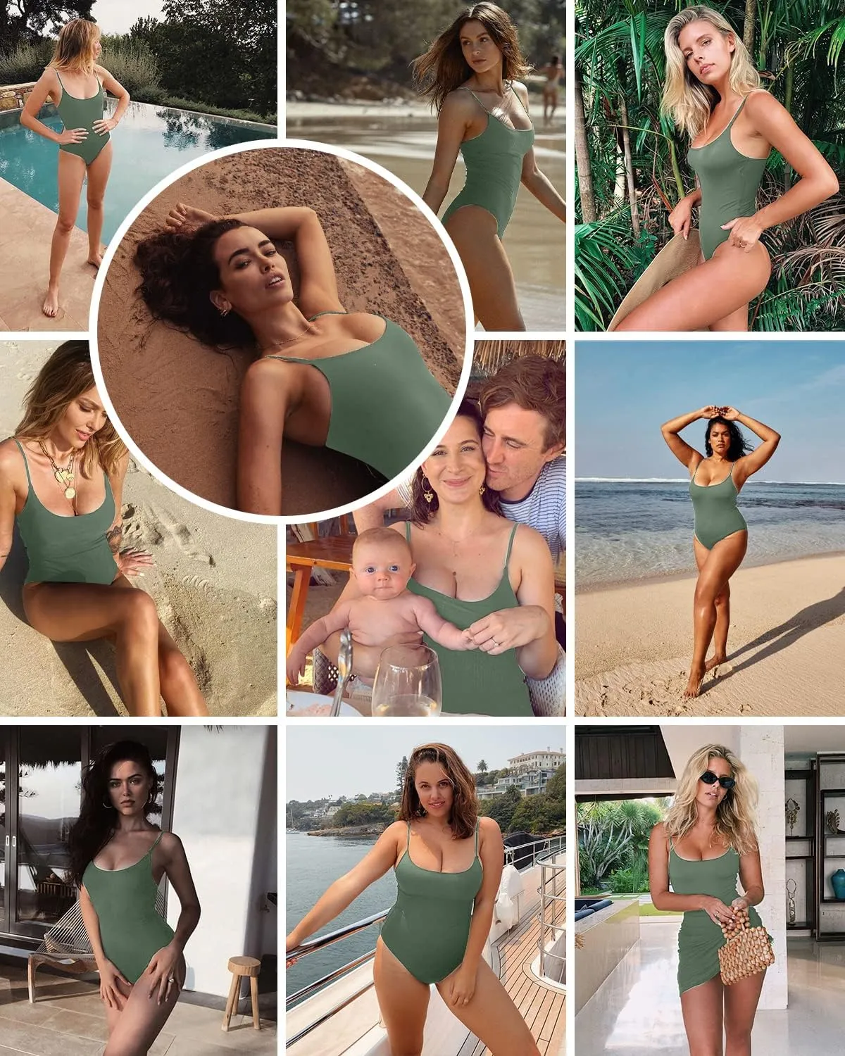 Narecte Sexy One Piece Bathing Suit for Women Tummy Control High Cut One Piece Swimsuit Womens Swim Suit