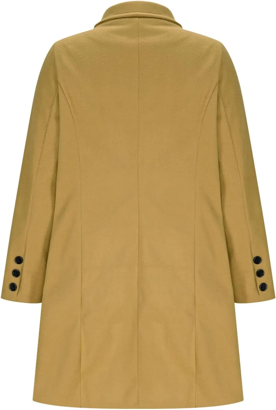 NATHGAM Long Pea Coats for Women Wool Blend Thermal Double Breasted Trench Coat Winter Notched Lapel Windproof Warm Overcoat