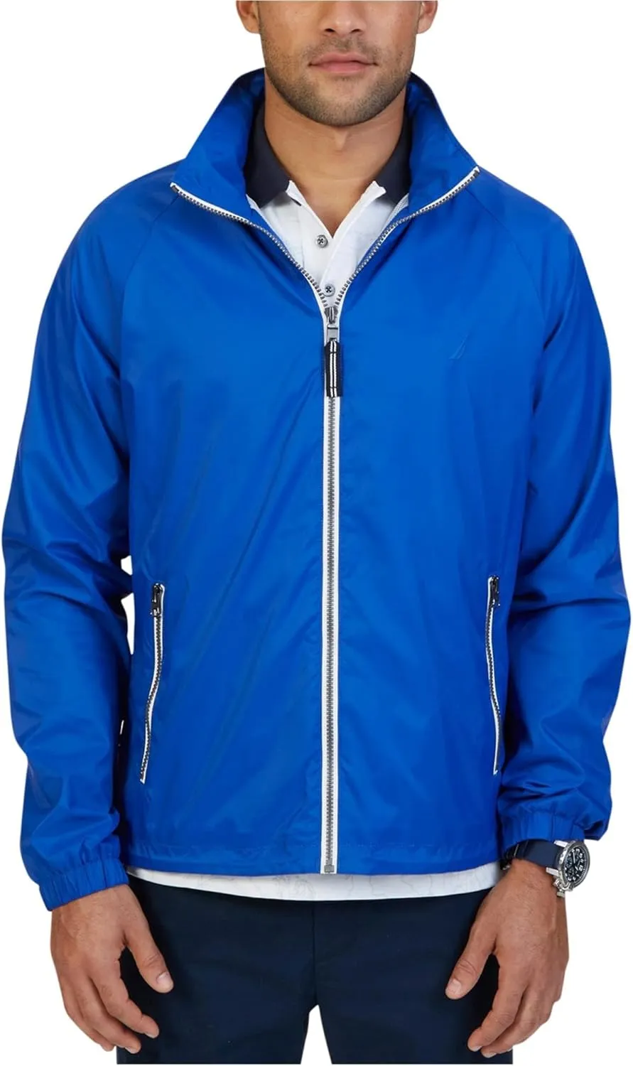 Nautica Long Sleeve Zip Front Nylon Windbreaker