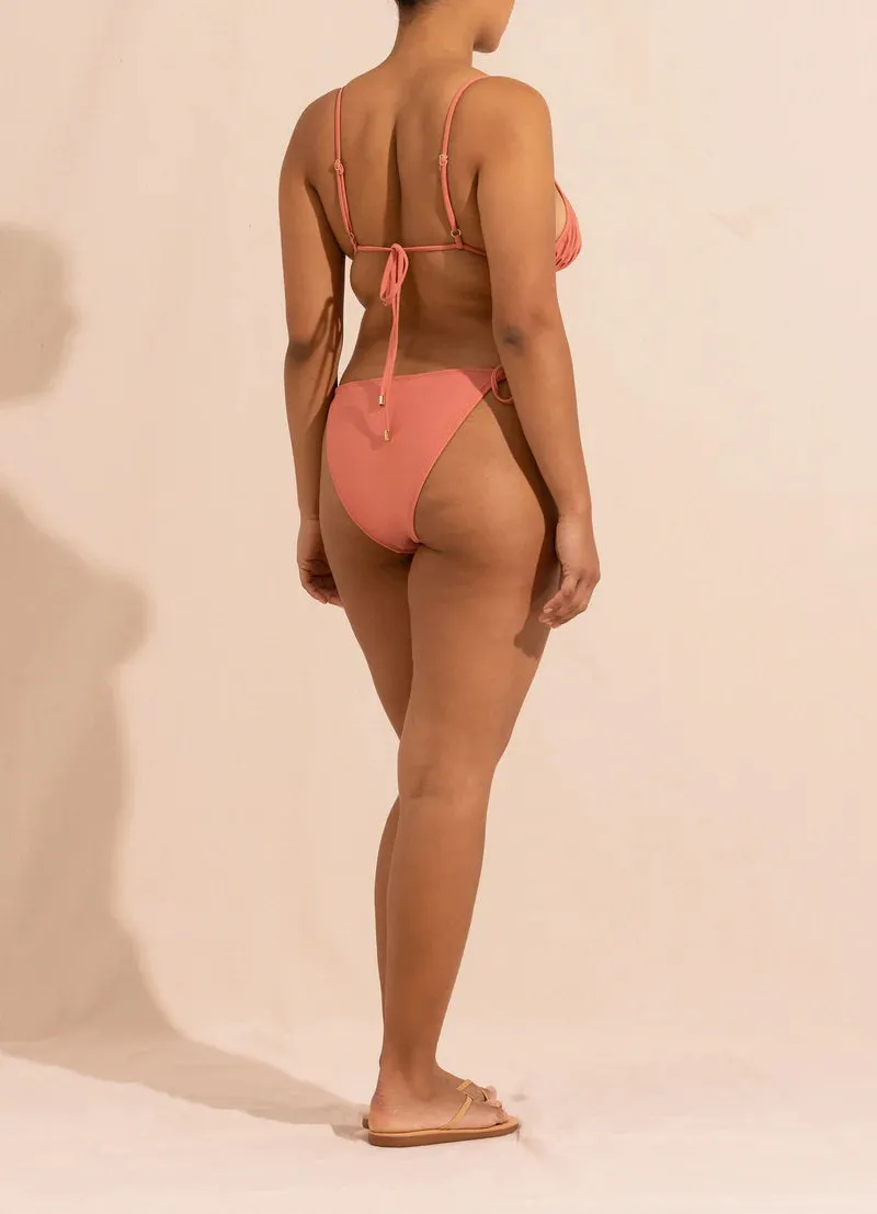 Nectar Ruched String Triangle Bikini Top, Removable Cups